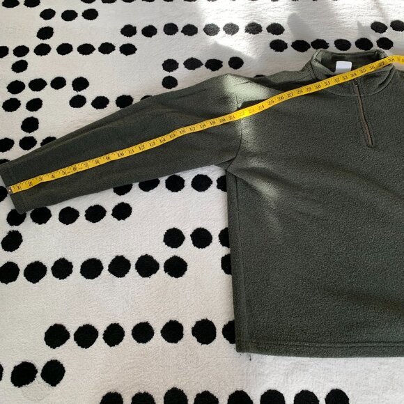 Vintage 1/4 Zip Fleece Henley Sweater Jacket Mens L Embroidered Green Pullover - Picture 11 of 11